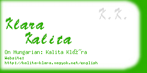 klara kalita business card